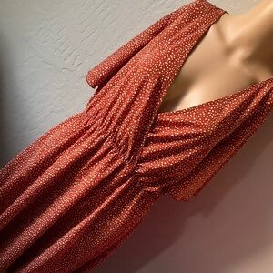 SHEIN Plus Dalmatian Print Surplice Neck A-Line Dress